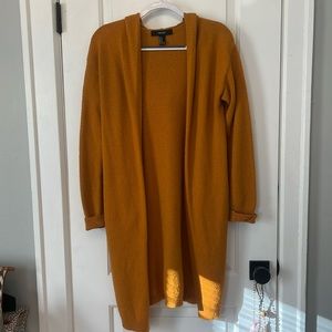 Forever 21 Burnt Orange Long Sleeve Cardigan with Pockets (Medium)
